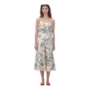 Women’s Floral Gap Linen Cotton Tropical Dress Size M